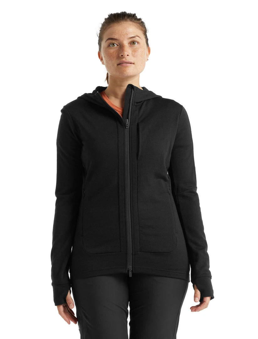 Smartwool W's Quantum III LS Zip Hood- Black 2 Smartwool W's Quantum III LS Zip Hood- Black