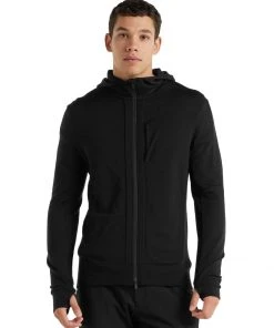 Vamosoutdoors M's Quantum III Long Sleeve Zip Hoodie- Black