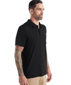 Vamosoutdoors M's Tech Lite II Short Sleeve Polo- Black