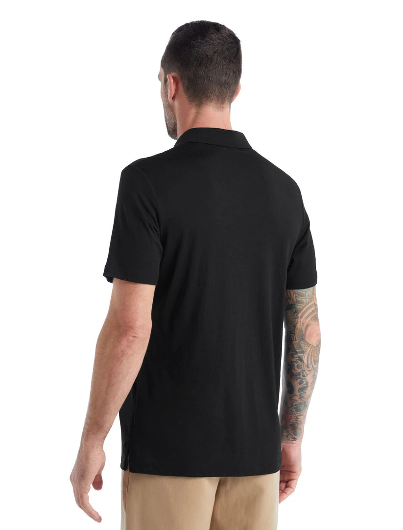 Vamosoutdoors M's Tech Lite II Short Sleeve Polo- Black 2 Vamosoutdoors M's Tech Lite II Short Sleeve Polo- Black
