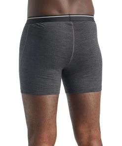 Icebreaker M's Anatomic Boxers- Jet Heather Base Layers
