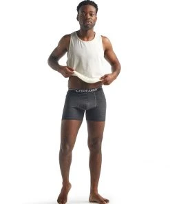 Icebreaker M's Anatomic Boxers- Jet Heather Base Layers