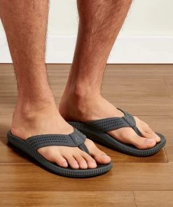 Olukai M's Ulele Sandals - Dark Shadow / Black