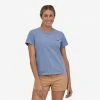 Patagonia W's P-6 Mission Organic T-Shirt - Light Current Blue WOMENS
