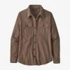 Vamosoutdoors WOMENS W's Long-Sleeved Fjord Flannel Shirt- Jaspe Twist: Dusky Brown