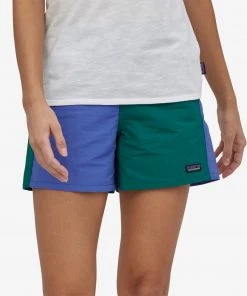 Patagonia W's Baggies Shorts 5 Inch- Green/Blue