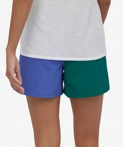 Patagonia W's Baggies Shorts 5 Inch- Green/Blue