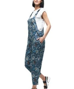 Indyeva WOMENS ARIN Overalls - Botanical Deep Sea Print
