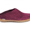 Vamosoutdoors Glerup Slipper With Rubber Sole - Cranberry