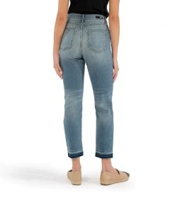 Kut Denim Naomi High Rise Fab Ab- Obliging Wash Ankle Straight Leg 5 Kut Denim Naomi High Rise Fab Ab- Obliging Wash Ankle Straight Leg