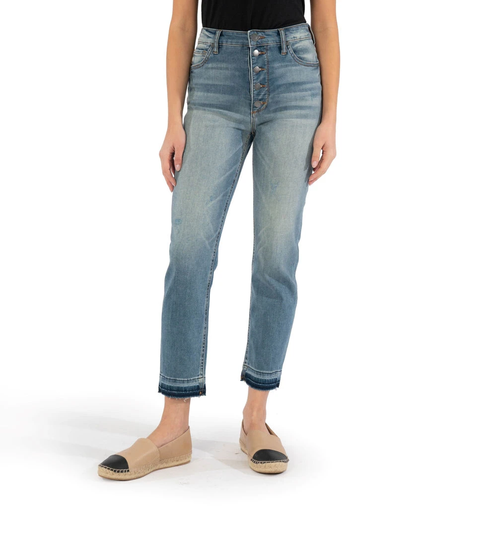 Kut Denim Naomi High Rise Fab Ab- Obliging Wash Ankle Straight Leg 1 Kut Denim Naomi High Rise Fab Ab- Obliging Wash Ankle Straight Leg