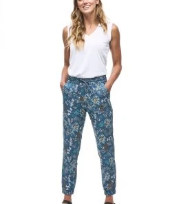 Indyeva LASTIK Pants - Botanical Deep Sea Print WOMENS