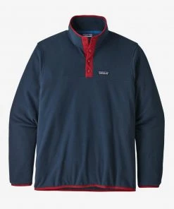 Patagonia M's Micro D® Snap-T® Fleece Pullover - New Navy W/Classic Red Sweaters 6 Patagonia M's Micro D® Snap-T® Fleece Pullover - New Navy W/Classic Red Sweaters