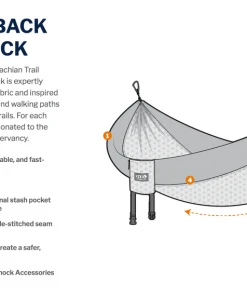 ENO Hammocks Double Nest Patterned Hammocks- Boulder/Melon ACCESSORIES