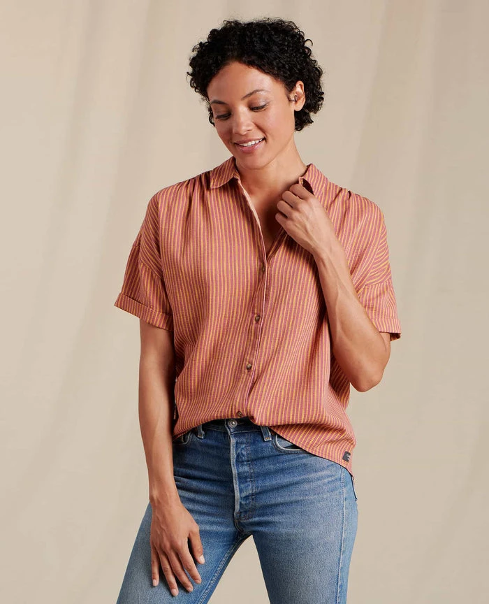 Toad&Co W's Manzana Short Sleeve Shirt- Lily Stripe WOMENS 1 Toad&Co W's Manzana Short Sleeve Shirt- Lily Stripe WOMENS
