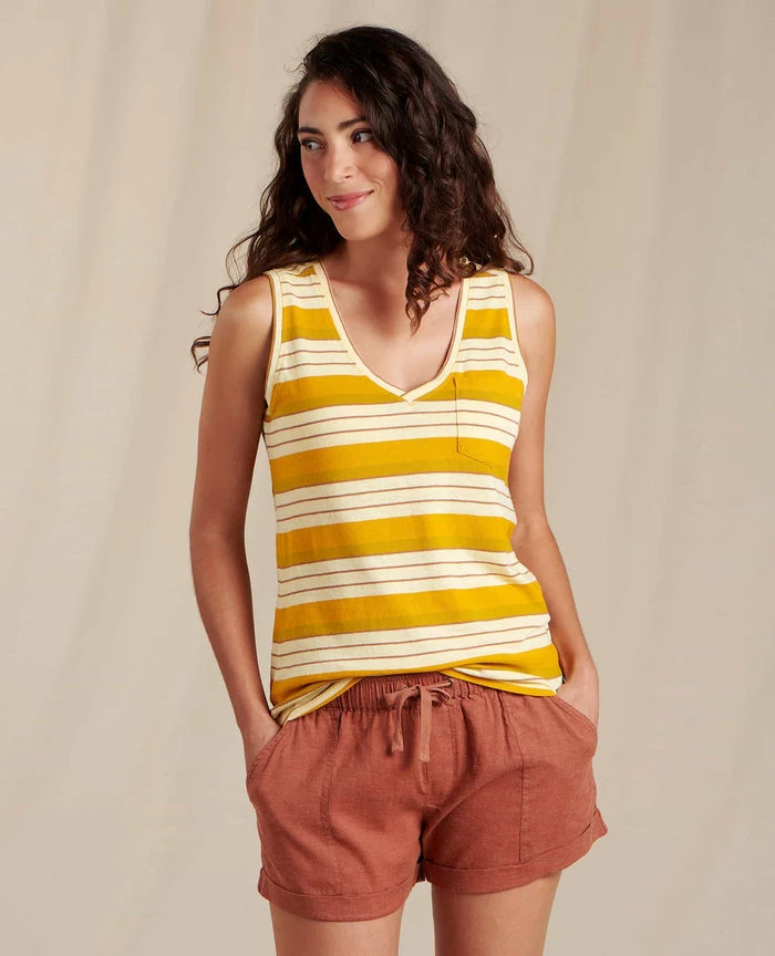Toad&Co W's Grom Tank- Butter 70's Stripe 1 Toad&Co W's Grom Tank- Butter 70's Stripe