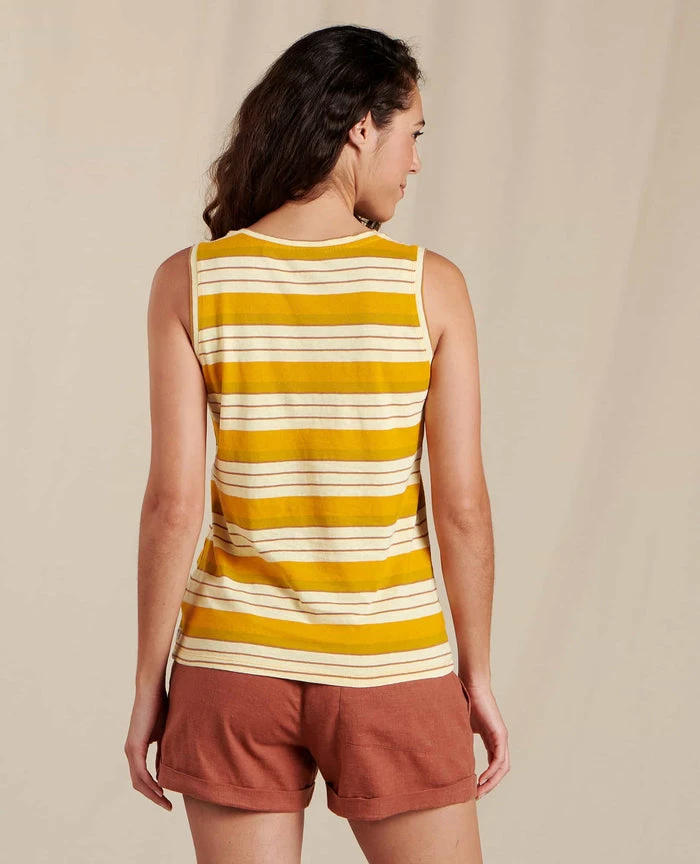 Toad&Co W's Grom Tank- Butter 70's Stripe 2 Toad&Co W's Grom Tank- Butter 70's Stripe