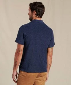 Toad&Co M's Eventide Terry SS Polo- True Navy