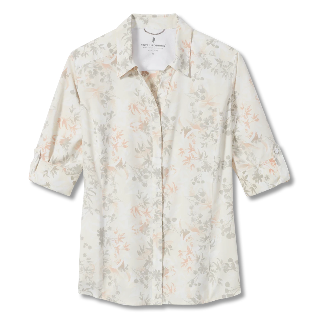 Royal Robbins W's Expedition 3/4 Sleeve - Creme Zephyr Pt WOMENS 3 Royal Robbins W's Expedition 3/4 Sleeve - Creme Zephyr Pt WOMENS