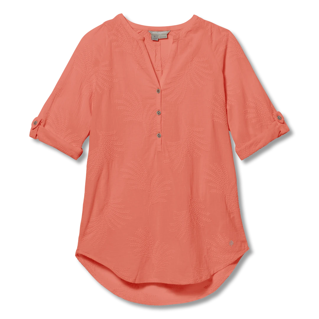 Royal Robbins WOMENS Oasis Tunic II 3/4 Sleeve - Light Coral 3 Royal Robbins WOMENS Oasis Tunic II 3/4 Sleeve - Light Coral