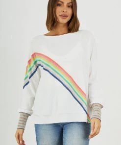 Vamosoutdoors WOMENS W's Rainbow Sweater - White