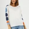 Zaket & Plover W's Spot Sleeve Sweater - White
