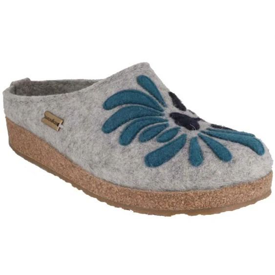 Vamosoutdoors Footwear Haflinger Clogs Blooming - Silver Grey 1 Vamosoutdoors Footwear Haflinger Clogs Blooming - Silver Grey