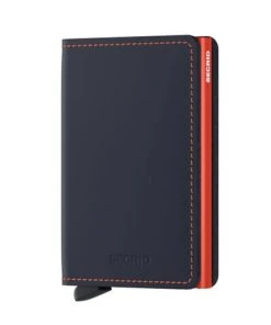 Secrid Slimwallet - Matte Night Blue & Orange